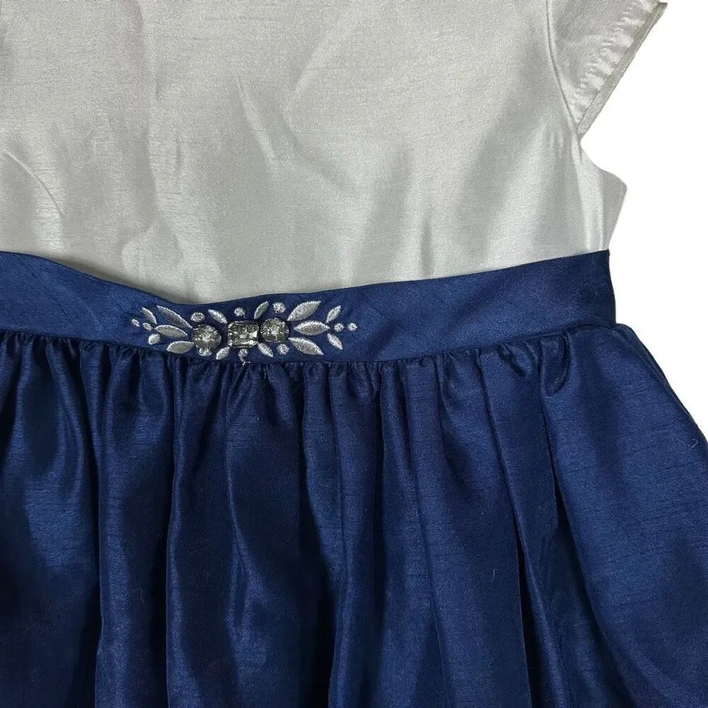Gymboree Blue Ivory Occasion Dress 5T Holiday Pageant Wedding Formal